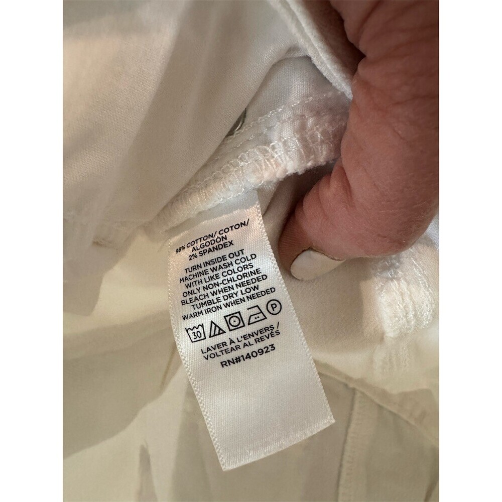 LOFT Outlet Skirt Womens Size 4 White Denim Midi High Rise 5-Pocket - Picture 4 of 8